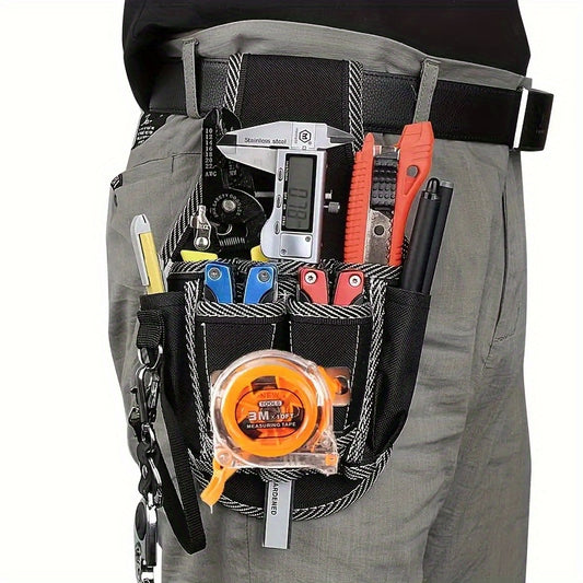 Multi-Purpose 9-Pocket Canvas Tool Bag - Durable Work Apron with Adjustable Belt for Carpenters, Painters & Outdoor Enthusiasts