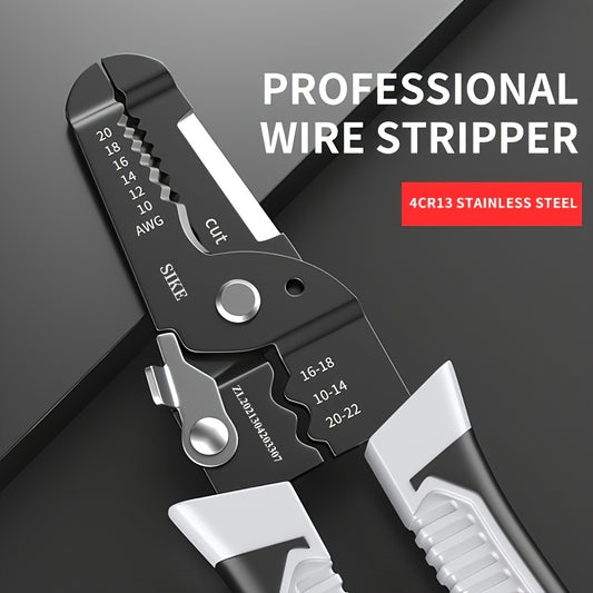 Multi-Use Electrician’s Wire Stripper, Cutter, and Crimper - Versatile, Durable Metal Tool with Ergonomic Comfort Grip