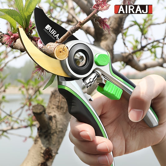 AIRAJ Effortless Pruning Shears: Sharp, Durable, and Safe Garden Shears - No Assembly Required, Perfect for Plant Care - Black